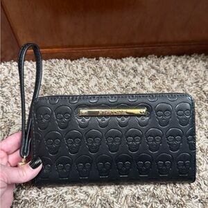 Betsey Johnson Black Skull Wallet/Wristlet